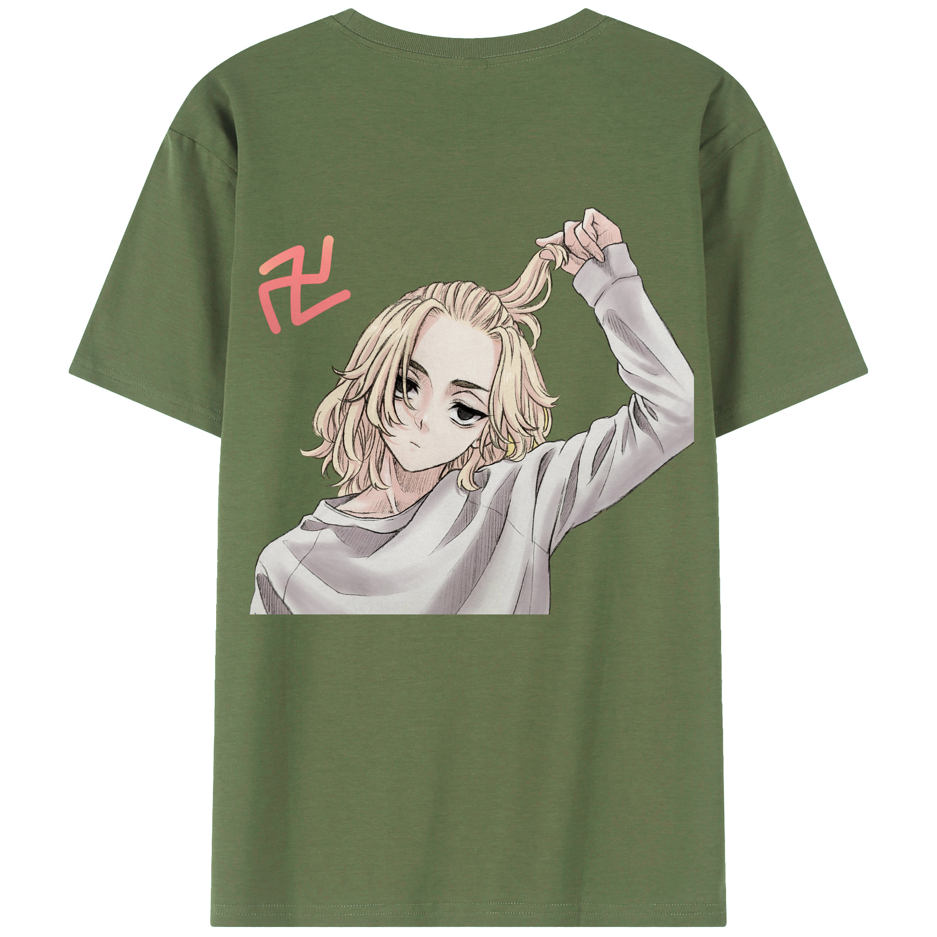 （画像用） 東京リベンジャーズ Tokyo Revengers 綿100％ メンズ半袖Tシャツ（バックプリント） 通気性